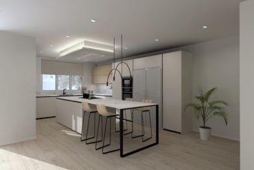 Cocina grande abierta al salón